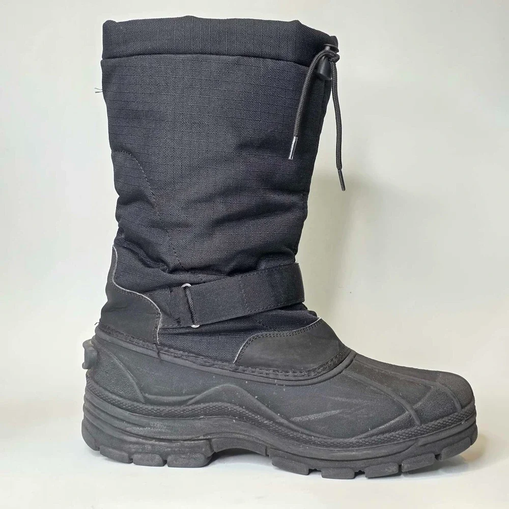 Aleader Snow Boots Men's Size 10 Black Waterproof Thinsulate Pull On Shoes